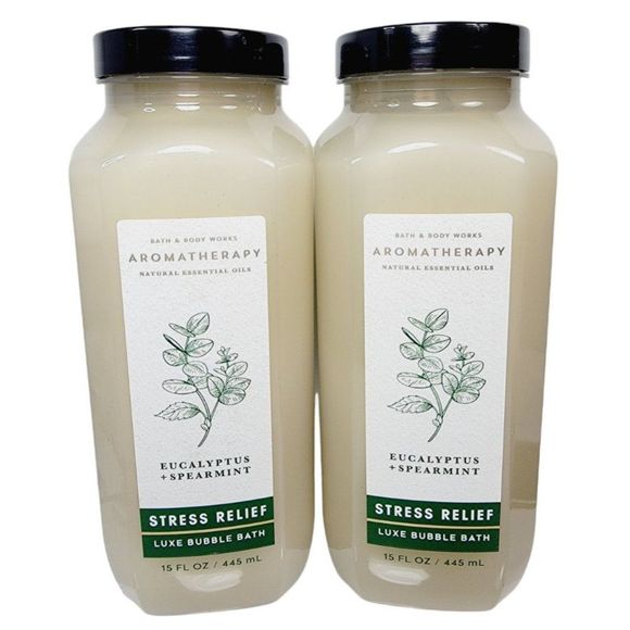 Bath & Body Works Other - 2 Bath Body Works Aromatherapy STRESS RELIEF EUCALYPTUS SPEARMINT Bubble Bath